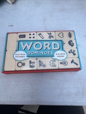 Chronicle Books Word Dominoes Game - Blue and Red Box